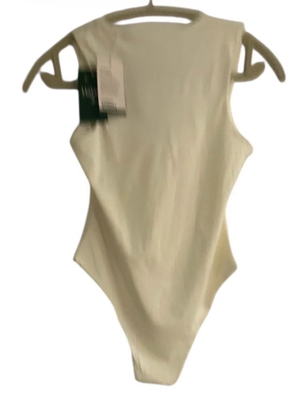 Halara Sleeveless Bodysuit Size Medium Cowl Neck Cream Ivory NEW With Tags